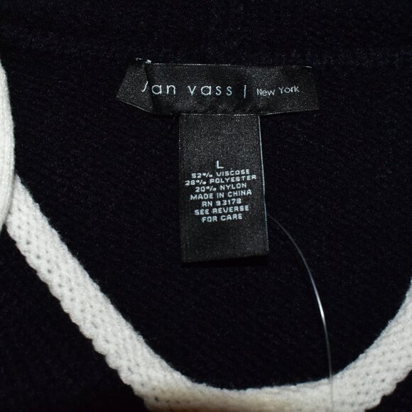 Joan Vass Long Sleeve Viscose Blend Pullover Hoodie Knit Sweater Top Size L - Picture 4 of 8